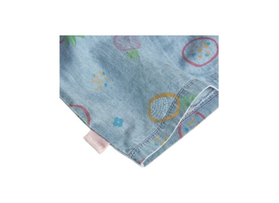 Jeans-Kleid kurzarm Ananas