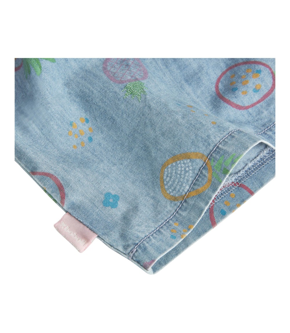 Jeans-Kleid kurzarm Ananas