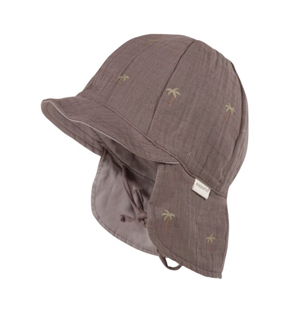 Musselin-Schirmmütze mit Nacken- und UV-Schutz Palmen