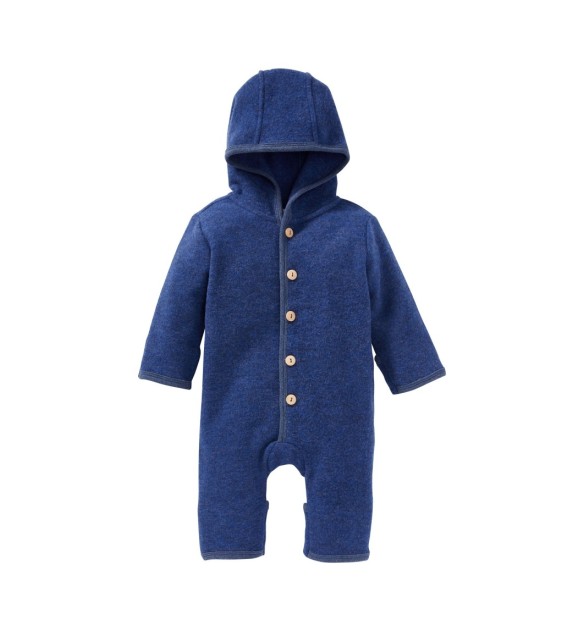 Wollfleece-Overall mit Klappbündchen aus Merinowolle