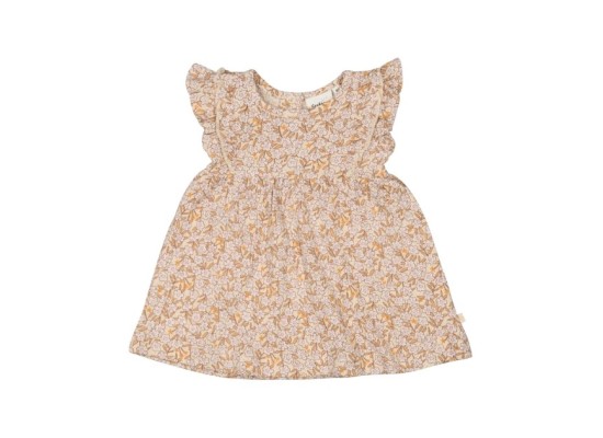Krepp-Kleid Flügelarm Blumen
