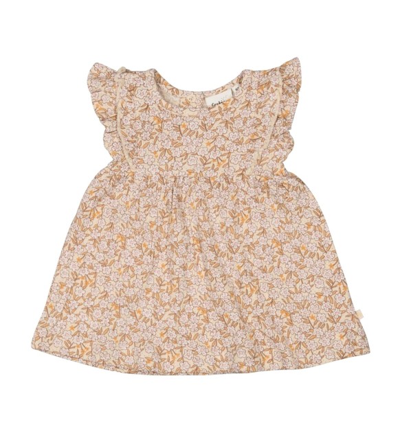 Krepp-Kleid Flügelarm Blumen