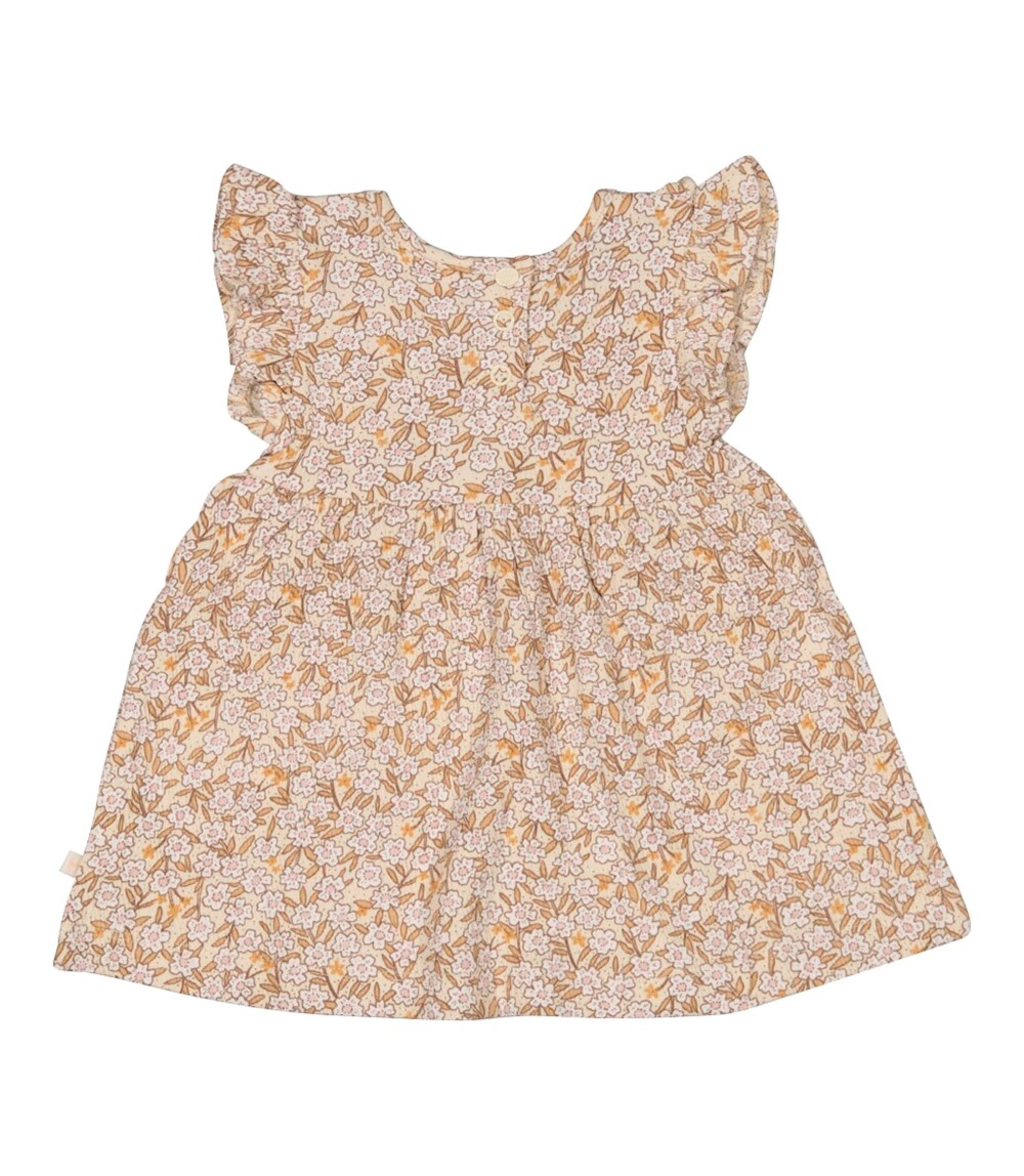 Krepp-Kleid Flügelarm Blumen