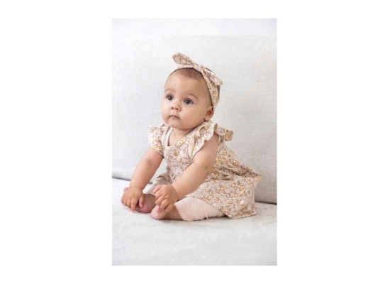 Krepp-Kleid Flügelarm Blumen