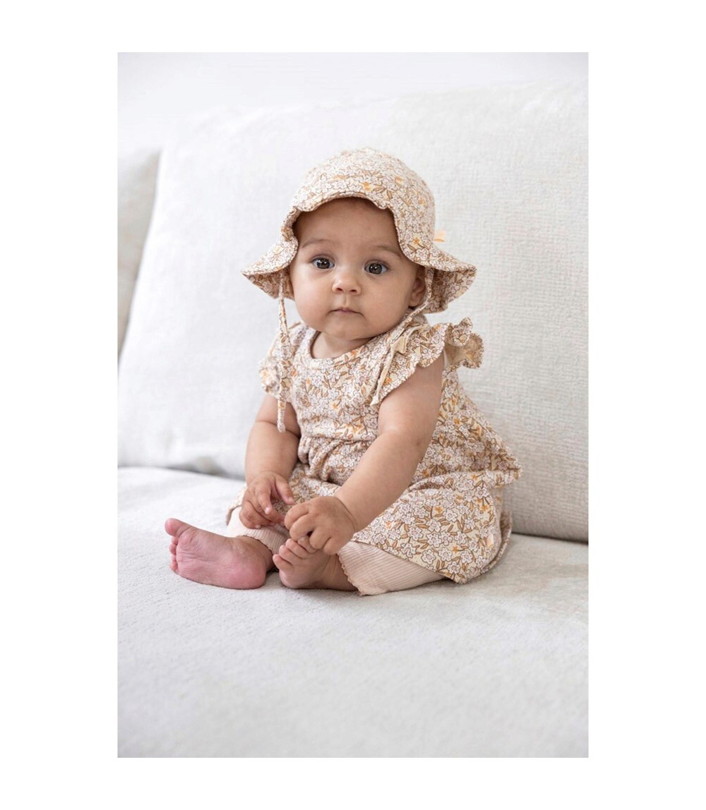 Krepp-Kleid Flügelarm Blumen