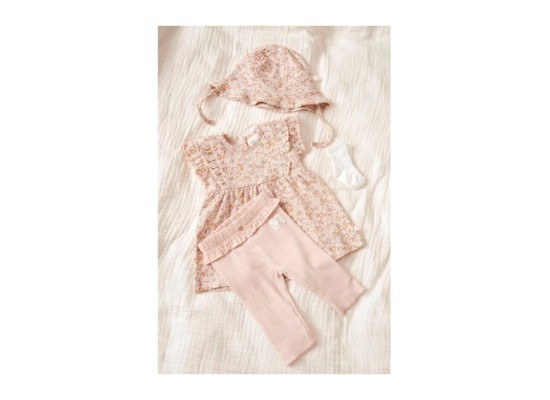 Krepp-Kleid Flügelarm Blumen