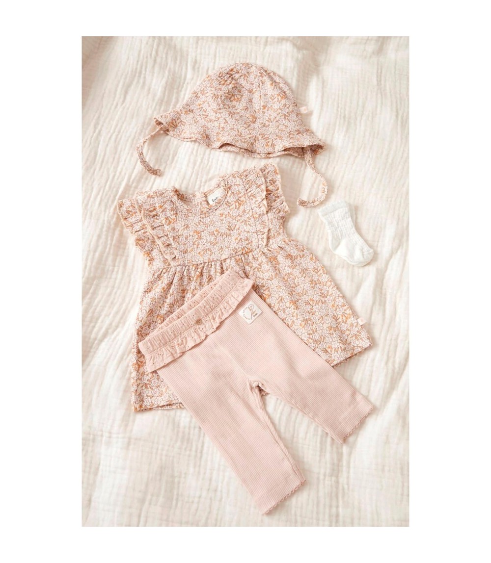 Krepp-Kleid Flügelarm Blumen