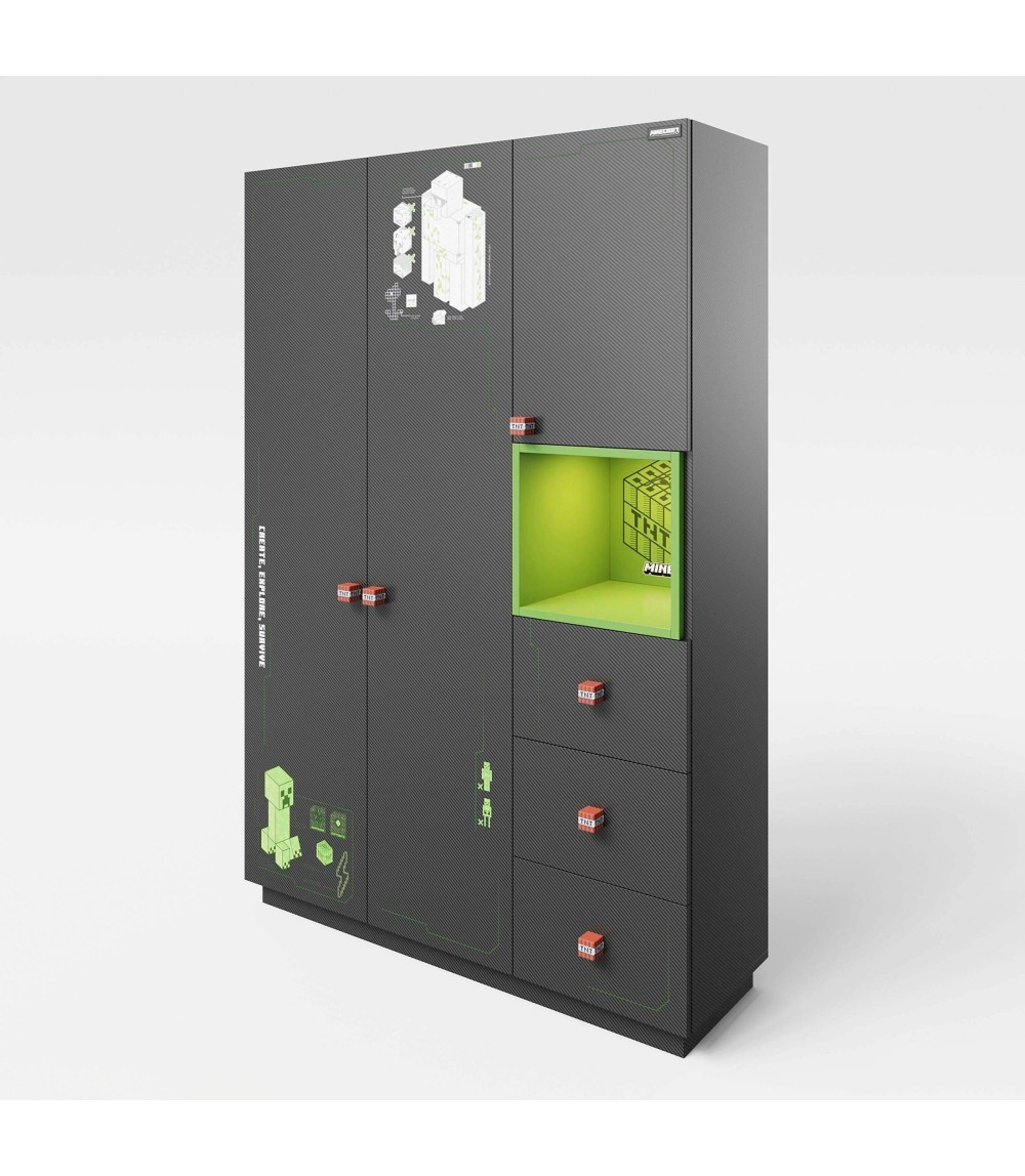 Kleiderschrank, 3-türig _4 PS_ MINECRAFT