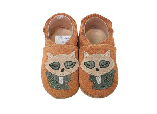 Krabbelschuhe Waschbär braun