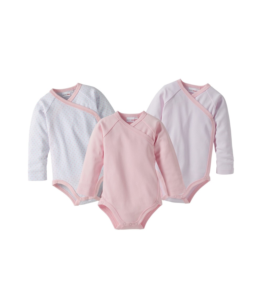3er-Pack Wickelbodys langarm