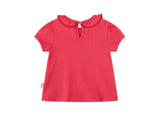 Ajour-T-Shirt Rüschenkragen