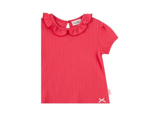 Ajour-T-Shirt Rüschenkragen