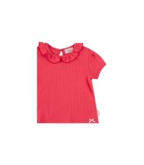 Ajour-T-Shirt Rüschenkragen