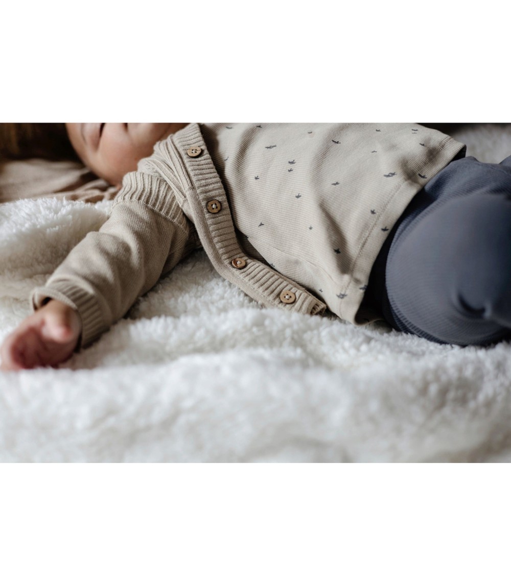 Shirt langarm Vögel Rippqualität