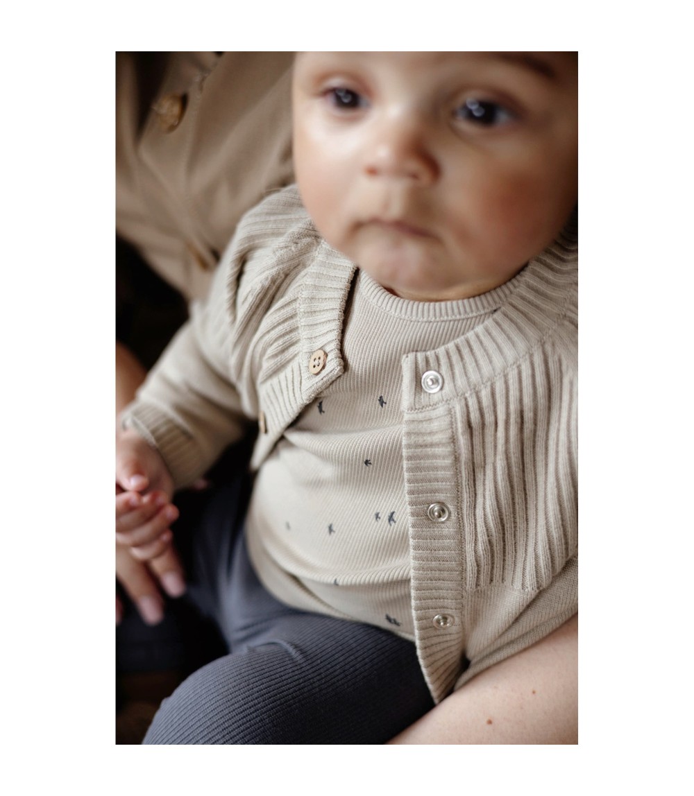 Shirt langarm Vögel Rippqualität