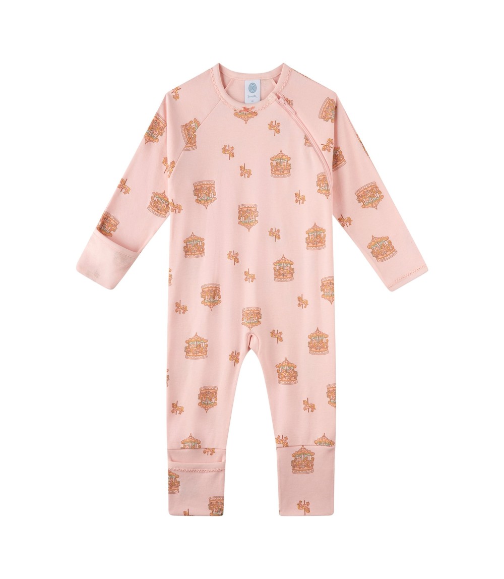 Schlafoverall mit Klappfuß Karussell
