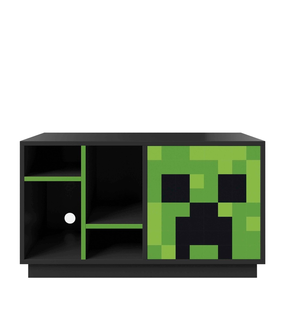 TV-Lowboard mit Tuer mit Push-Open und 4 offenen Fächern