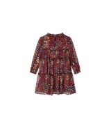 Chiffon-Kleid langarm Blumen