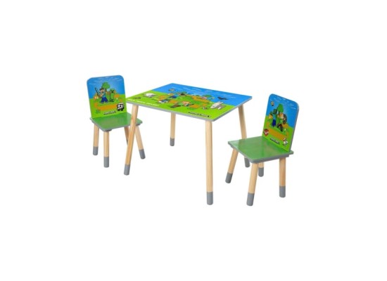 Sitzgruppen-Set, 1 Tisch mit 2 Stühlen MINECRAFT