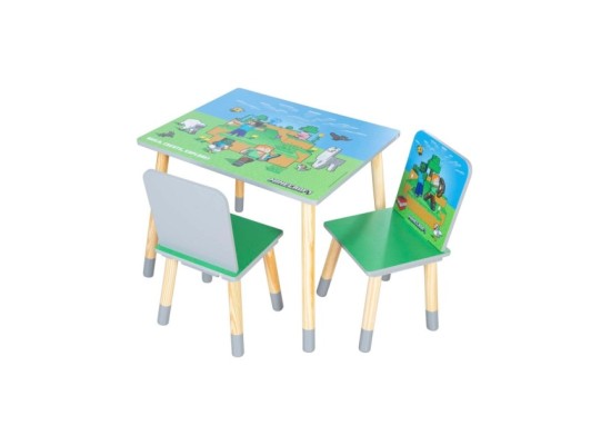 Sitzgruppen-Set, 1 Tisch mit 2 Stühlen MINECRAFT