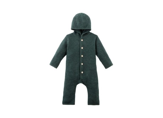 Wollfleece-Overall mit Klappbündchen aus Merinowolle