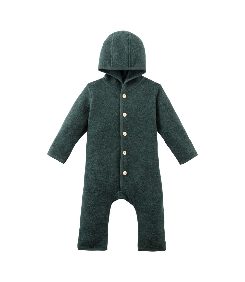 Wollfleece-Overall mit Klappbündchen aus Merinowolle