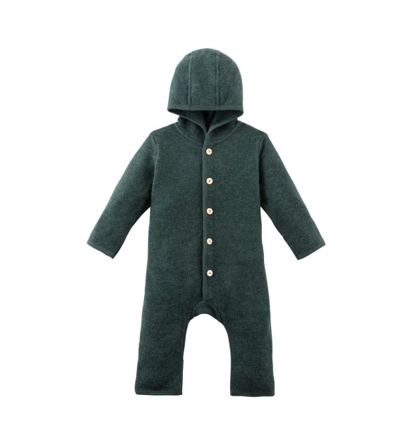 Wollfleece-Overall mit Klappbündchen aus Merinowolle