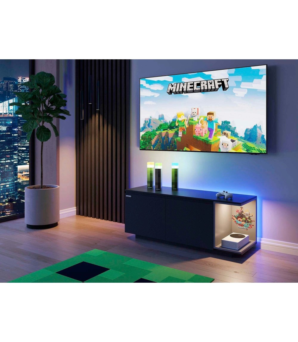 Lowboard mit 2 Türen, Kabeldurchführung, offene Ablage für Konsole, Ca