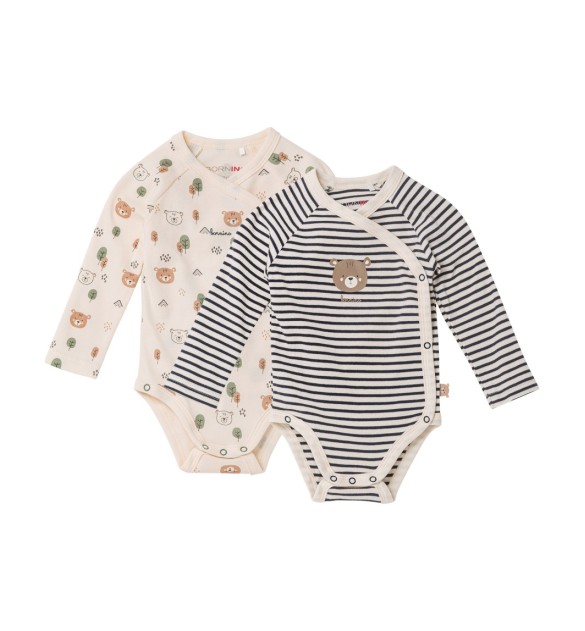 2er-Pack Wickelbodys langarm Tiny Forest