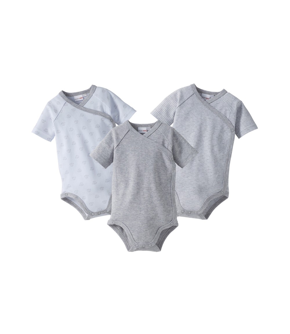 3er-Pack Wickelbodys kurzarm
