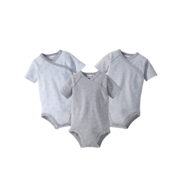 3er-Pack Wickelbodys kurzarm
