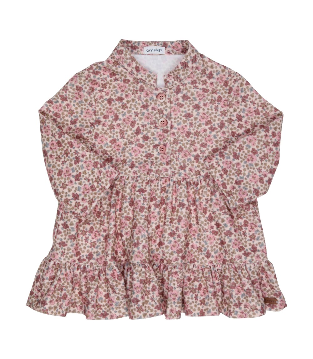 Cordkleid langarm Blumen