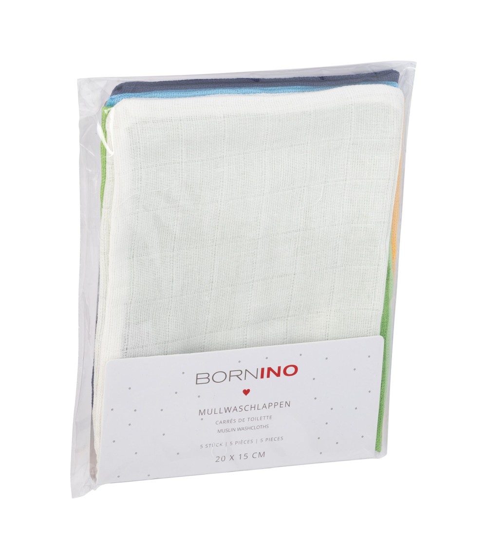 5er-Pack Mullwaschlappen 15x20 cm