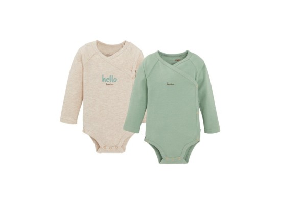 2er-Pack Wickelbodys langarm Hello