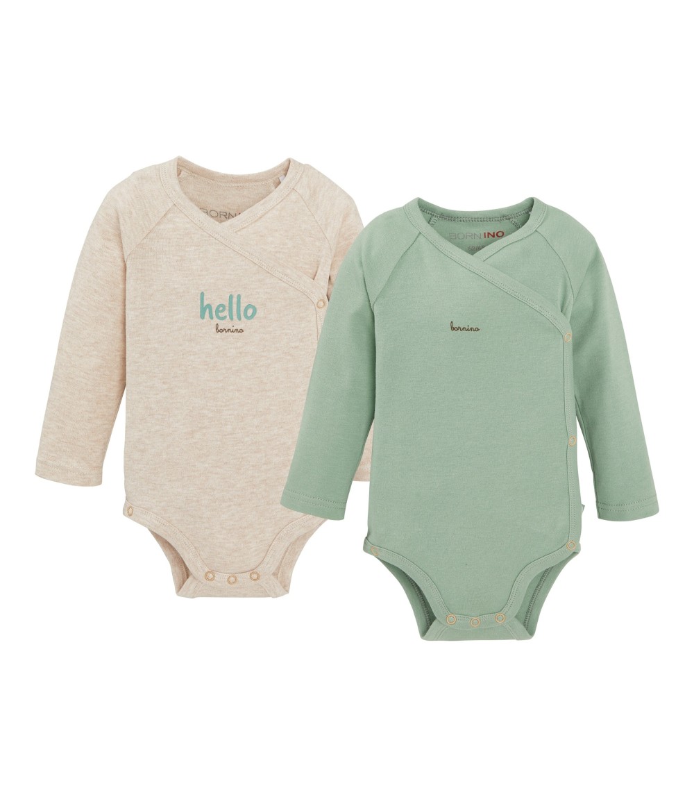 2er-Pack Wickelbodys langarm Hello