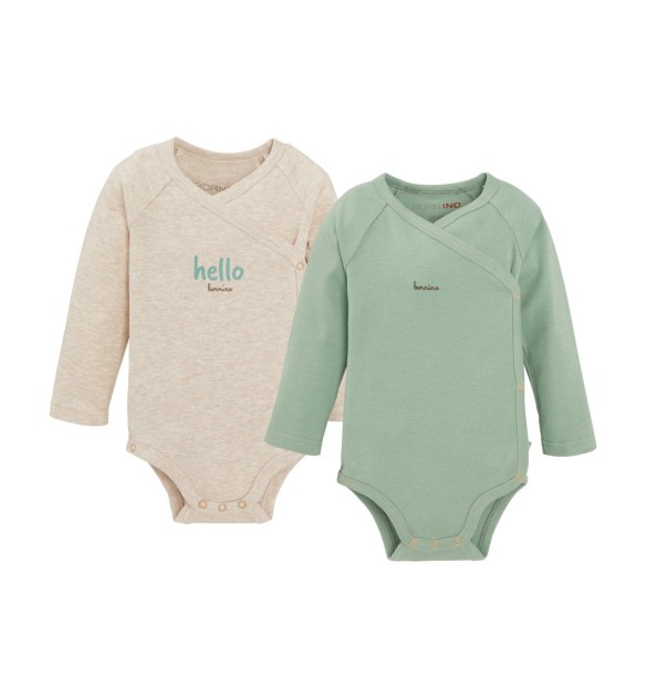 2er-Pack Wickelbodys langarm Hello