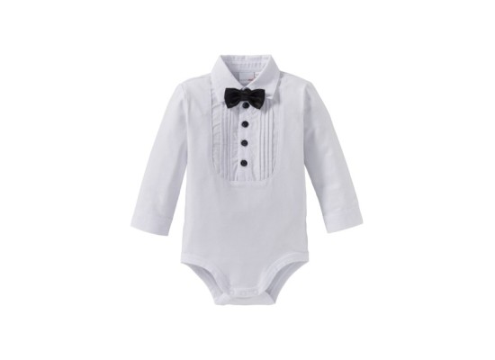 Body langarm Hemd mit Fliege