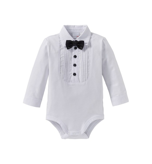 Body langarm Hemd mit Fliege