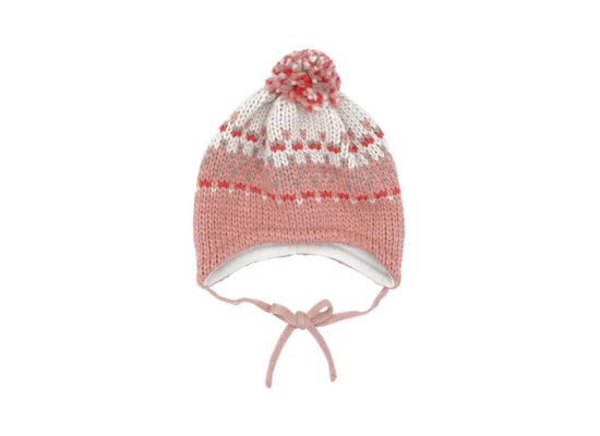 Winter-Strickmütze Jacquard mit Bommel