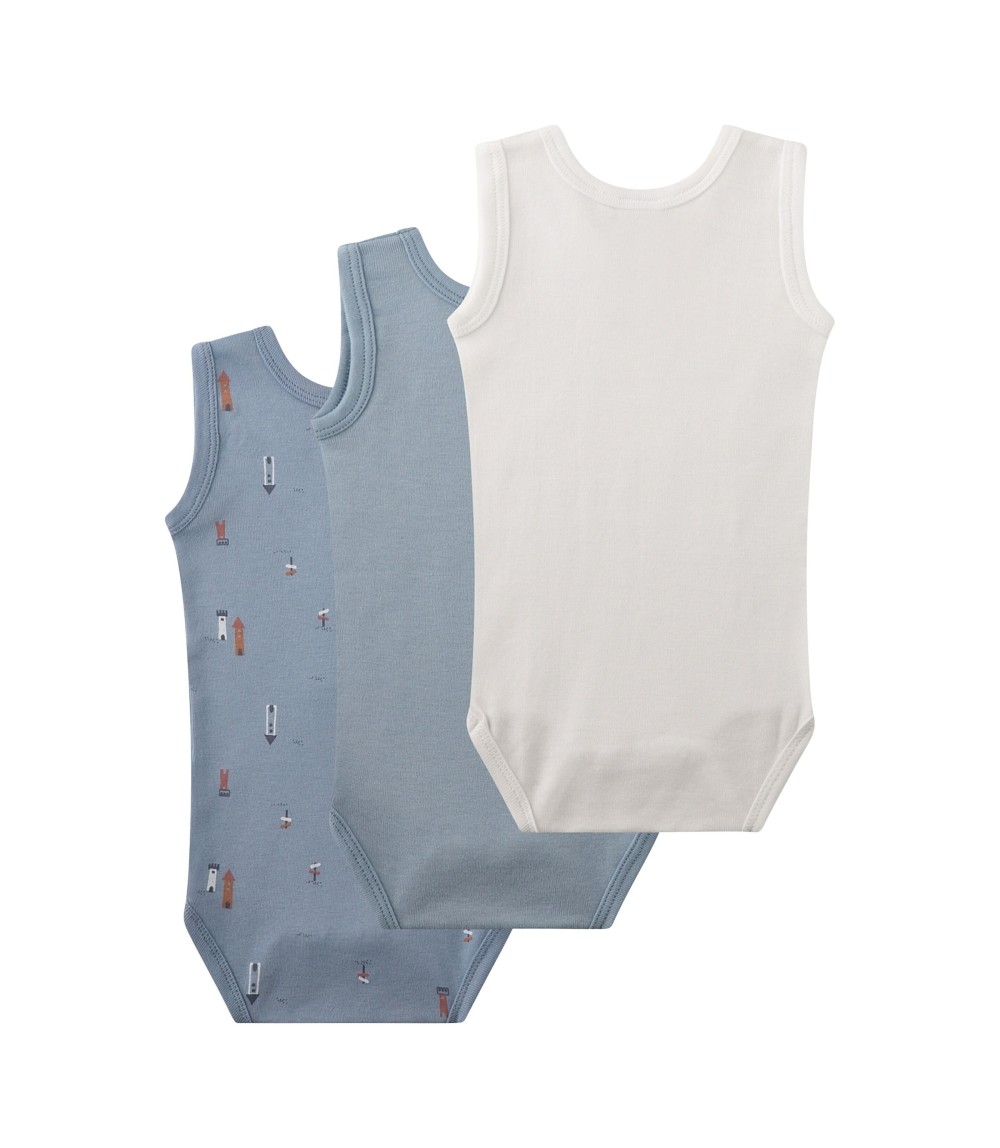 3er-Pack Bodys ohne Arm Türme