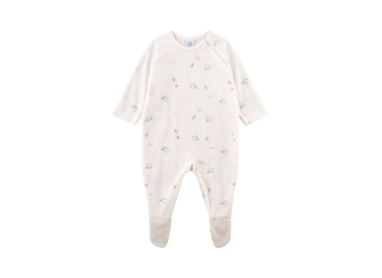 Nicki-Schlafoverall mit Fuß Vögel