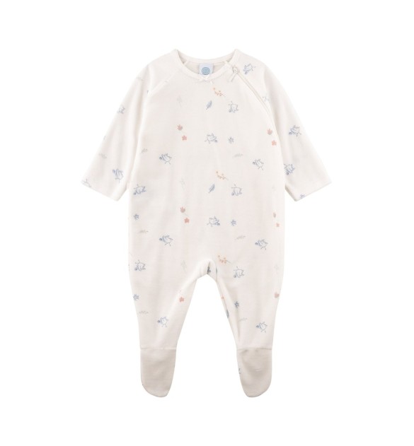 Nicki-Schlafoverall mit Fuß Vögel