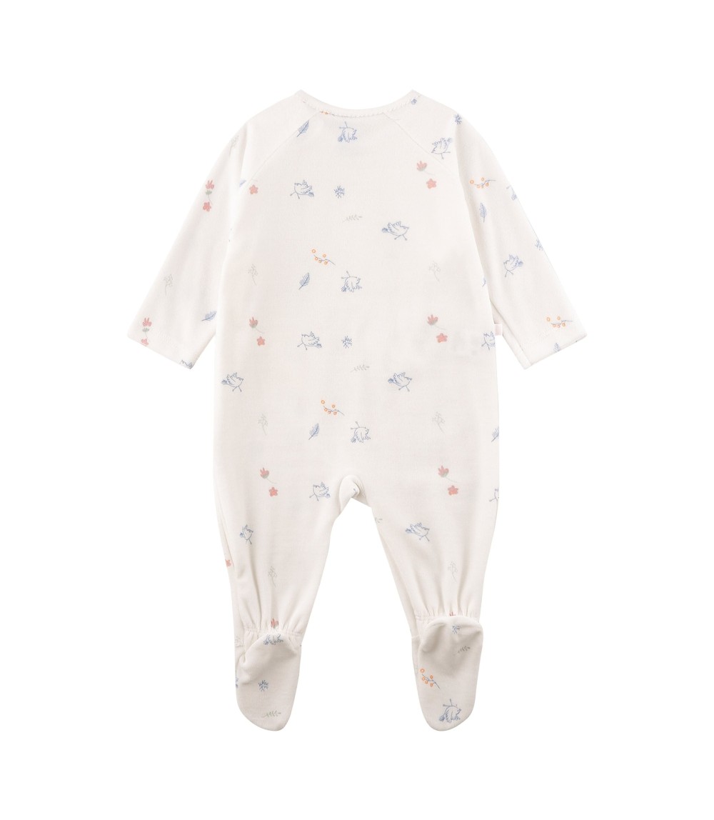 Nicki-Schlafoverall mit Fuß Vögel