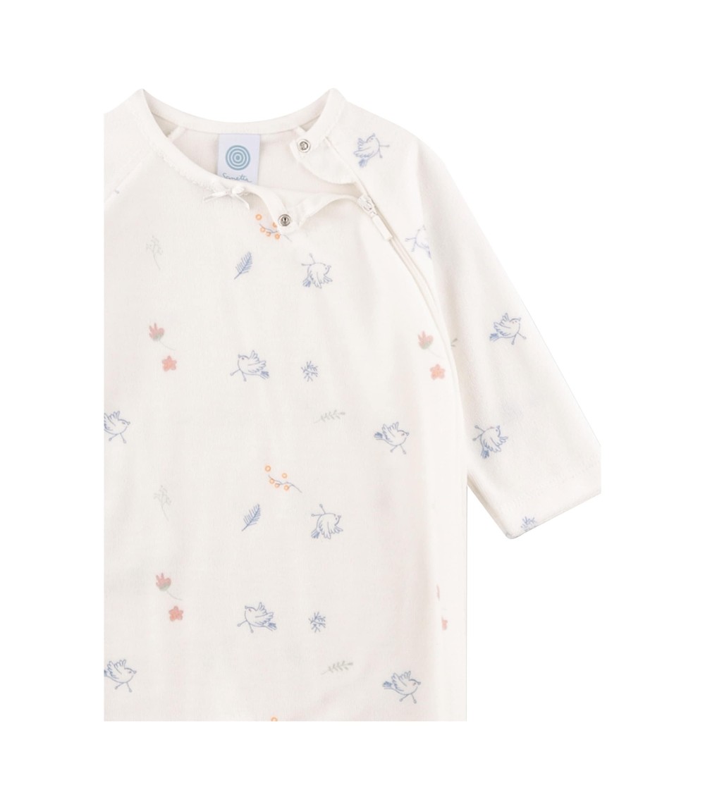 Nicki-Schlafoverall mit Fuß Vögel