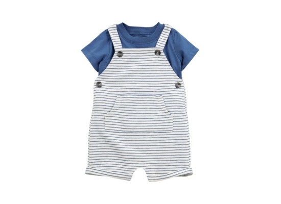 2-tlg. Set Latzhose und T-Shirt Ringel