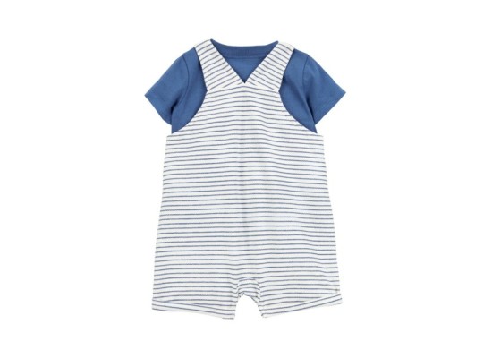 2-tlg. Set Latzhose und T-Shirt Ringel