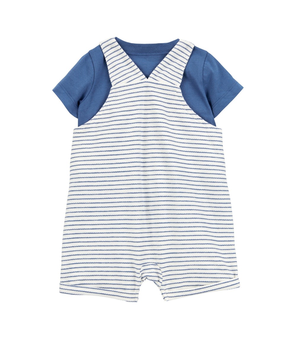 2-tlg. Set Latzhose und T-Shirt Ringel