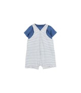 2-tlg. Set Latzhose und T-Shirt Ringel