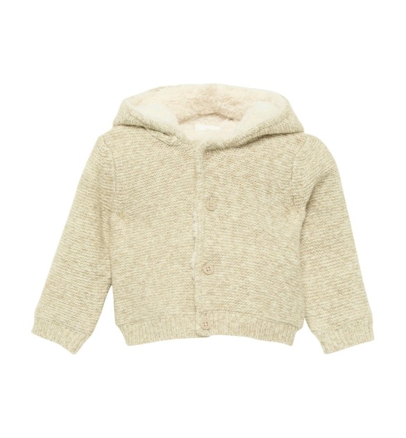 Strickjacke mit Plüschfutter und Kapuze mit Ohren