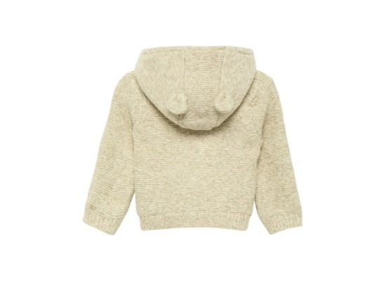 Strickjacke mit Plüschfutter und Kapuze mit Ohren